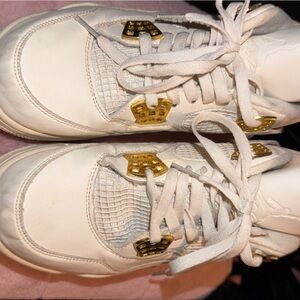 Jordan Athletic Shoes in White and Gold